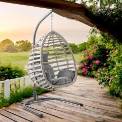 Capri Swing Gümbet Tekli Rattan Bahçe-Balkon Salıncağı