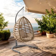 Capri Swing Gümbet Tekli Rattan Bahçe-Balkon Salıncağı