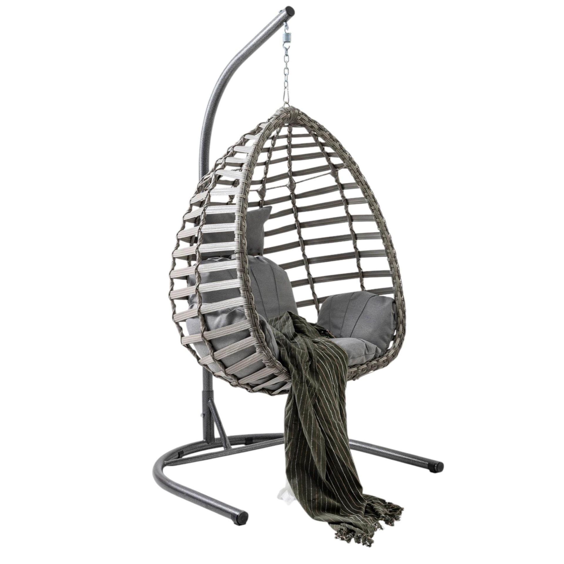 Capri Swing Gümbet Tekli Rattan Bahçe-Balkon Salıncağı