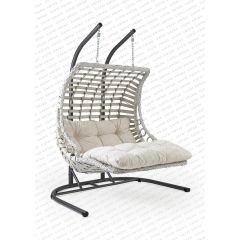 Capri Swing Bodrum Double Çiftli Rattan Bahçe Salıncağı