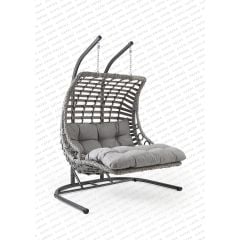 Capri Swing Bodrum Double Çiftli Rattan Bahçe Salıncağı