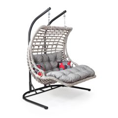 Capri Swing Bodrum Double Çiftli Rattan Bahçe Salıncağı