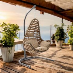 Capri Swing Milas Tekli Rattan Bahçe Salıncağı | Balkon Salıncağı