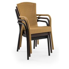Royal Rattan Dokulu Plastik Bahçe ve Balkon Koltuğu